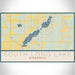 South Long Lake Minnesota Map Print Landscape Orientation in Woodblock Style With Shaded Background