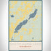 South Long Lake Minnesota Map Print Portrait Orientation in Woodblock Style With Shaded Background