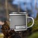 Right View Custom South Manitou Island Michigan Map Enamel Mug in Classic on Grass With Trees in Background