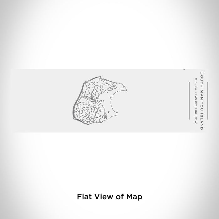 Rendered View of South Manitou Island Michigan Map Engraving on 10oz Stainless Steel Insulated Cup with Sliding Lid in White