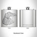 Rendered View of South Manitou Island Michigan Map Engraving on 6oz Stainless Steel Flask