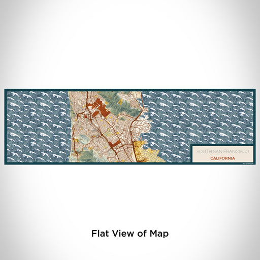 Flat View of Map Custom South San Francisco California Map Enamel Mug in Woodblock
