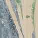 Space Coast Florida Map Print in Afternoon Style Zoomed In Close Up Showing Details