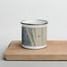 Front View Custom Space Coast Florida Map Enamel Mug in Afternoon on Cutting Board