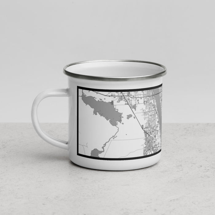 Left View Custom Space Coast Florida Map Enamel Mug in Classic