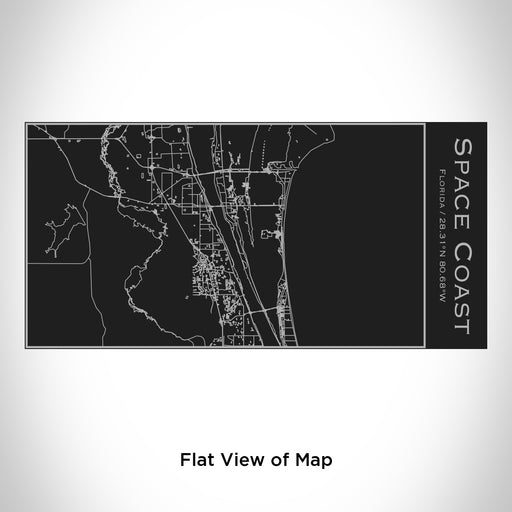 Rendered View of Space Coast Florida Map Engraving on 17oz Stainless Steel Insulated Cola Bottle in Black