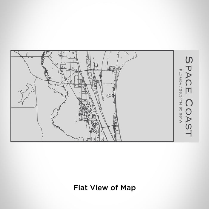 Rendered View of Space Coast Florida Map Engraving on 17oz Stainless Steel Insulated Cola Bottle