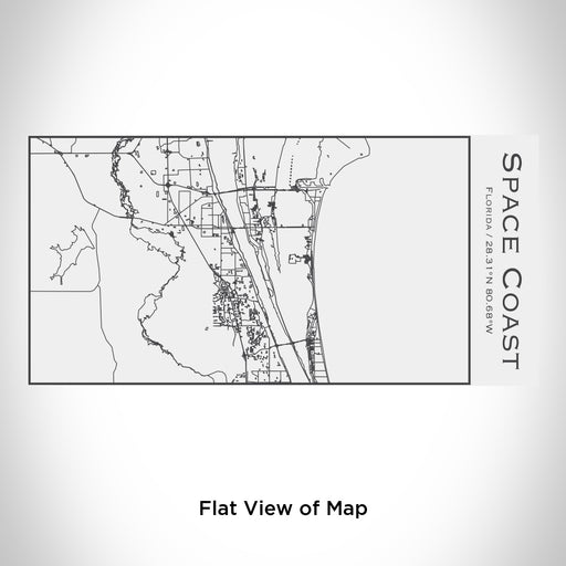 Rendered View of Space Coast Florida Map Engraving on 17oz Stainless Steel Insulated Cola Bottle in White