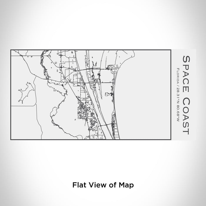 Rendered View of Space Coast Florida Map Engraving on 17oz Stainless Steel Insulated Cola Bottle in White
