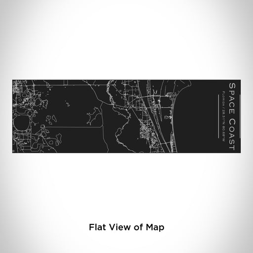 Rendered View of Space Coast Florida Map Engraving on 10oz Stainless Steel Insulated Cup with Sliding Lid in Black
