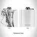 Rendered View of Space Coast Florida Map Engraving on 6oz Stainless Steel Flask in White