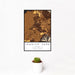 12x18 Spanish Fork Utah Map Print Portrait Orientation in Ember Style With Small Cactus Plant in White Planter