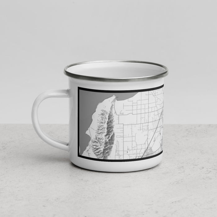 Left View Custom Spanish Fork Utah Map Enamel Mug in Classic