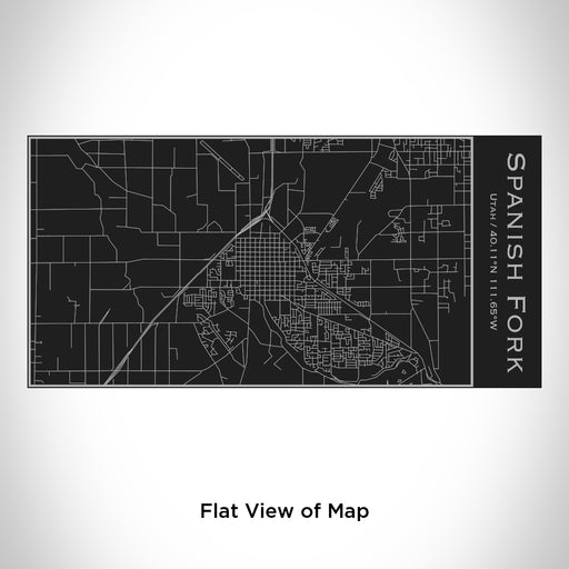 Rendered View of Spanish Fork Utah Map Engraving on 17oz Stainless Steel Insulated Cola Bottle in Black