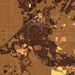 Spanish Fork Utah Map Print in Ember Style Zoomed In Close Up Showing Details