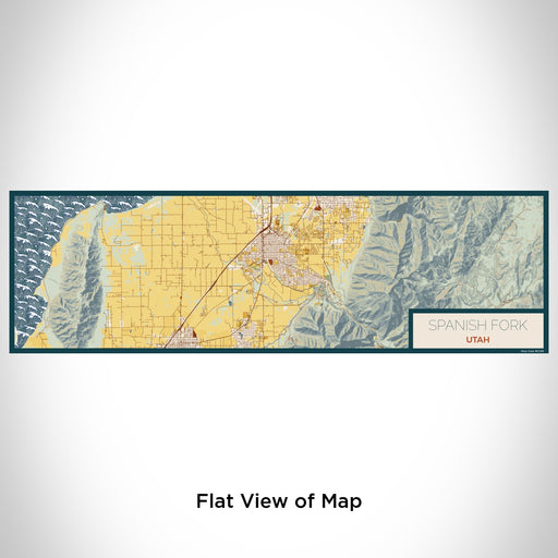 Flat View of Map Custom Spanish Fork Utah Map Enamel Mug in Woodblock