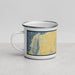 Left View Custom Spanish Fork Utah Map Enamel Mug in Woodblock
