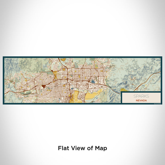 Flat View of Map Custom Sparks Nevada Map Enamel Mug in Woodblock