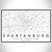 Spartanburg South Carolina Map Print Landscape Orientation in Classic Style With Shaded Background