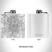 Rendered View of Spartanburg South Carolina Map Engraving on 6oz Stainless Steel Flask in White
