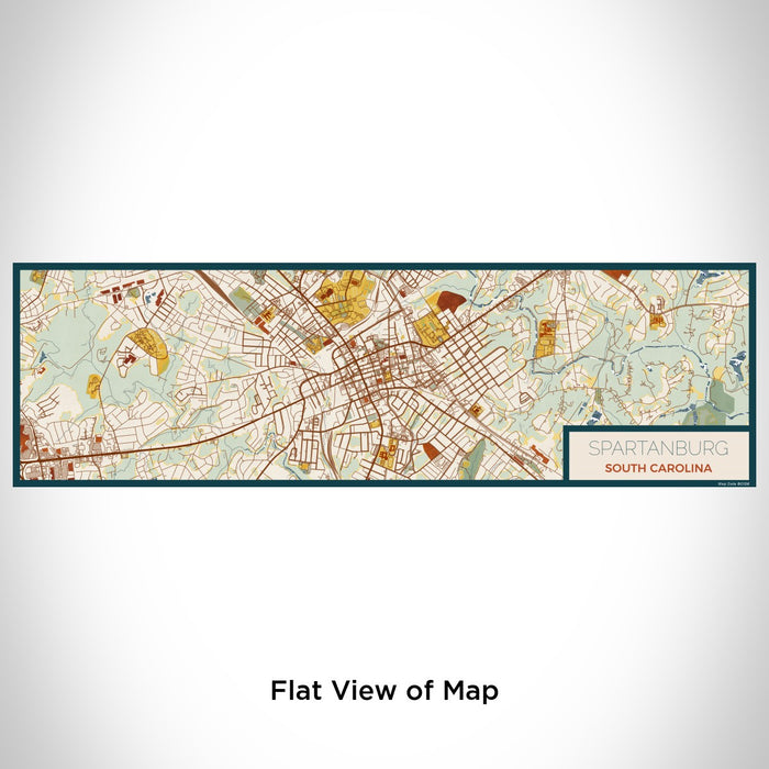 Flat View of Map Custom Spartanburg South Carolina Map Enamel Mug in Woodblock