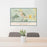 24x36 Spearfish South Dakota Map Print Lanscape Orientation in Woodblock Style Behind 2 Chairs Table and Potted Plant