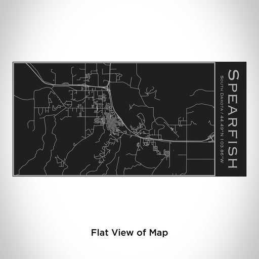 Rendered View of Spearfish South Dakota Map Engraving on 17oz Stainless Steel Insulated Cola Bottle in Black