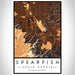 Spearfish South Dakota Map Print Portrait Orientation in Ember Style With Shaded Background