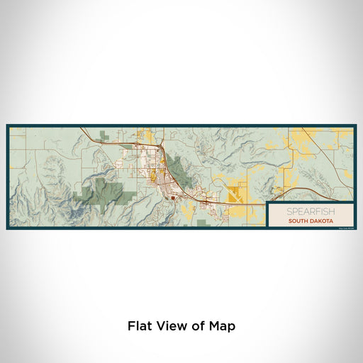 Flat View of Map Custom Spearfish South Dakota Map Enamel Mug in Woodblock