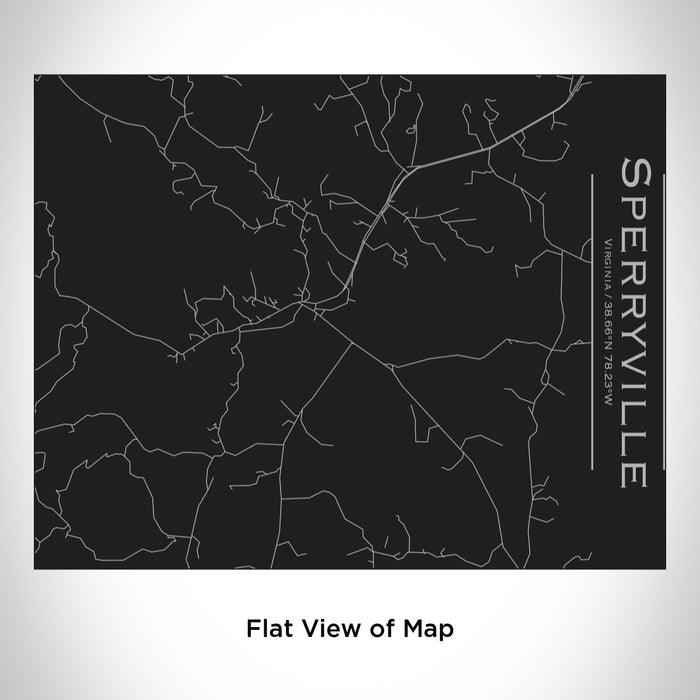 Rendered View of Sperryville Virginia Map Engraving on 20oz Stainless Steel Insulated Bottle with Bamboo Top in Black