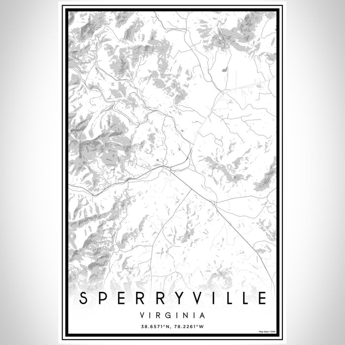 Sperryville Virginia Map Print Portrait Orientation in Classic Style With Shaded Background
