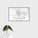 16x24 Spokane Washington Map Print Landscape Orientation in Classic Style With Tropical Plant Leaves in Water