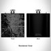 Rendered View of Spokane Washington Map Engraving on 6oz Stainless Steel Flask in Black
