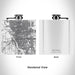 Rendered View of Spokane Washington Map Engraving on 6oz Stainless Steel Flask in White