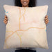 Person holding 22x22 Custom Spokane Washington Map Throw Pillow in Watercolor