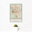 12x18 Spokane Washington Map Print Portrait Orientation in Woodblock Style With Small Cactus Plant in White Planter