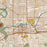 Spokane Washington Map Print in Woodblock Style Zoomed In Close Up Showing Details