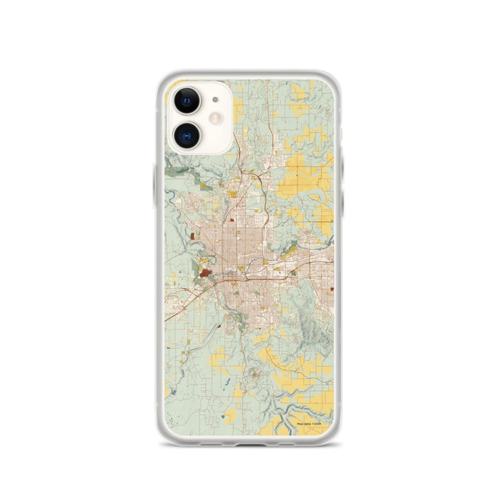 Custom Spokane Washington Map Phone Case in Woodblock