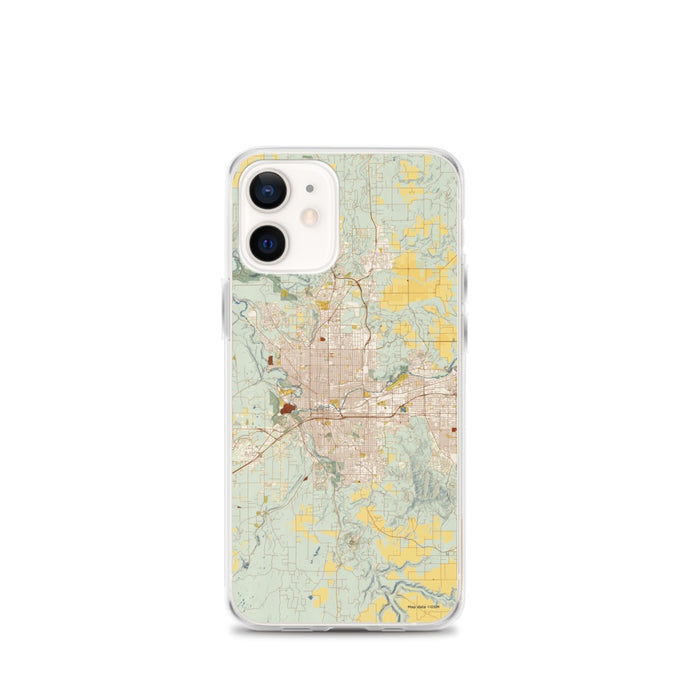 Custom Spokane Washington Map iPhone 12 mini Phone Case in Woodblock