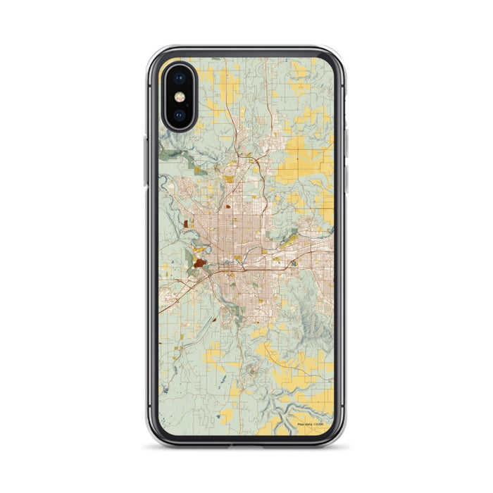 Custom Spokane Washington Map Phone Case in Woodblock