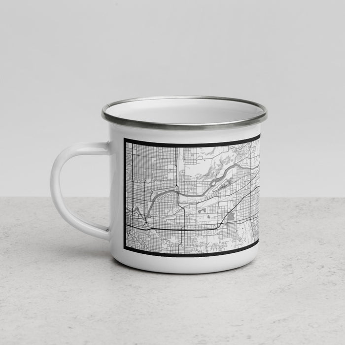 Left View Custom Spokane Valley Washington Map Enamel Mug in Classic