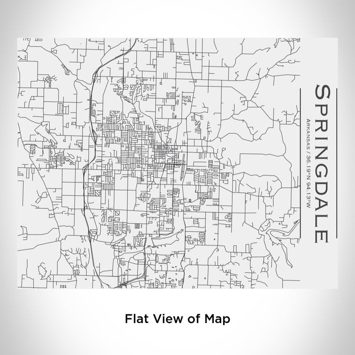 Rendered View of Springdale Arkansas Map Engraving on 20oz Stainless Steel Insulated Bottle with Bamboo Top in White