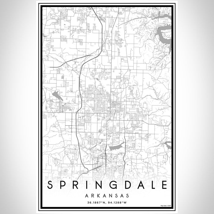Springdale - Arkansas Map Print in Classic — JACE Maps
