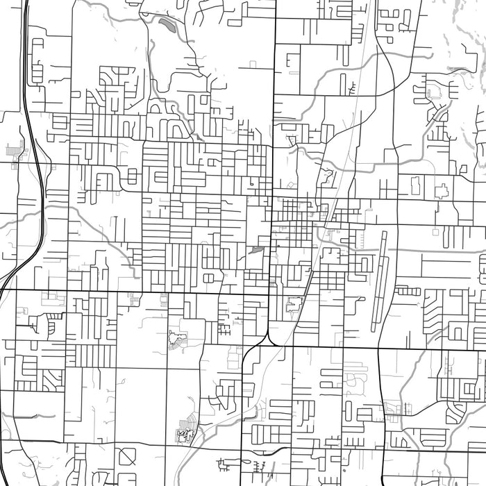 Springdale Arkansas Map Print in Classic Style Zoomed In Close Up Showing Details