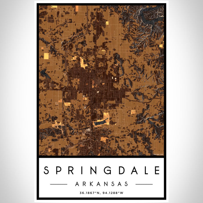 Springdale - Arkansas Map Print in Ember — JACE Maps