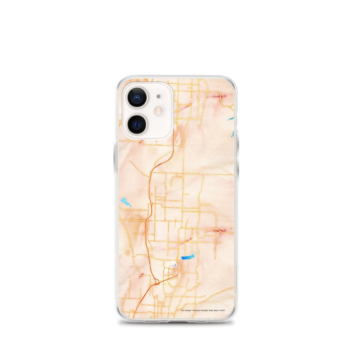 Custom Springdale Arkansas Map iPhone 12 mini Phone Case in Watercolor