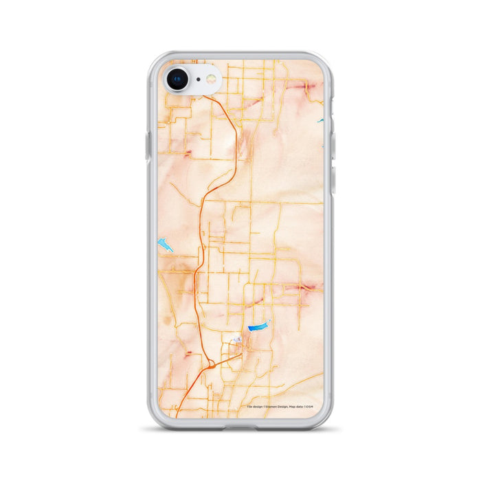Custom Springdale Arkansas Map iPhone SE Phone Case in Watercolor