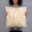 Person holding 18x18 Custom Springdale Arkansas Map Throw Pillow in Watercolor