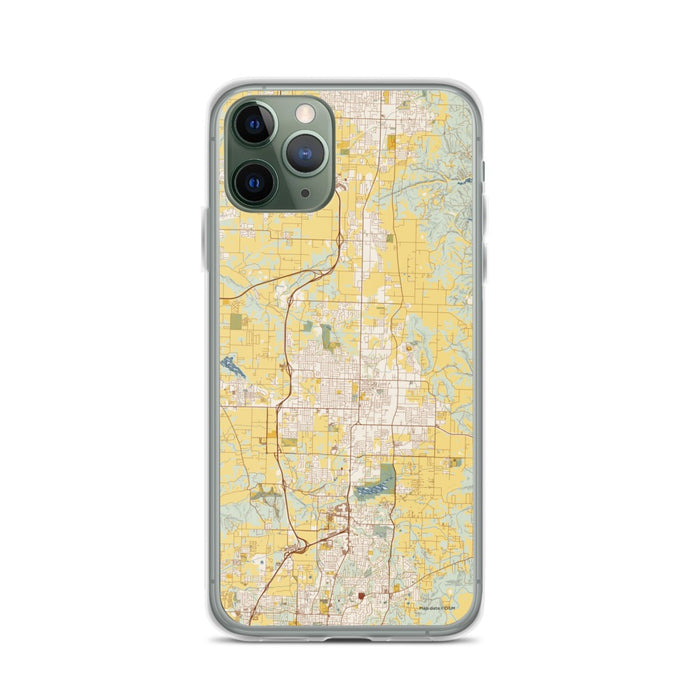 Custom Springdale Arkansas Map Phone Case in Woodblock