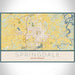 Springdale Arkansas Map Print Landscape Orientation in Woodblock Style With Shaded Background